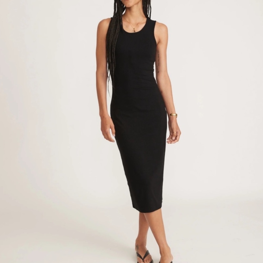 Marine Layer Ribbed Black Dress